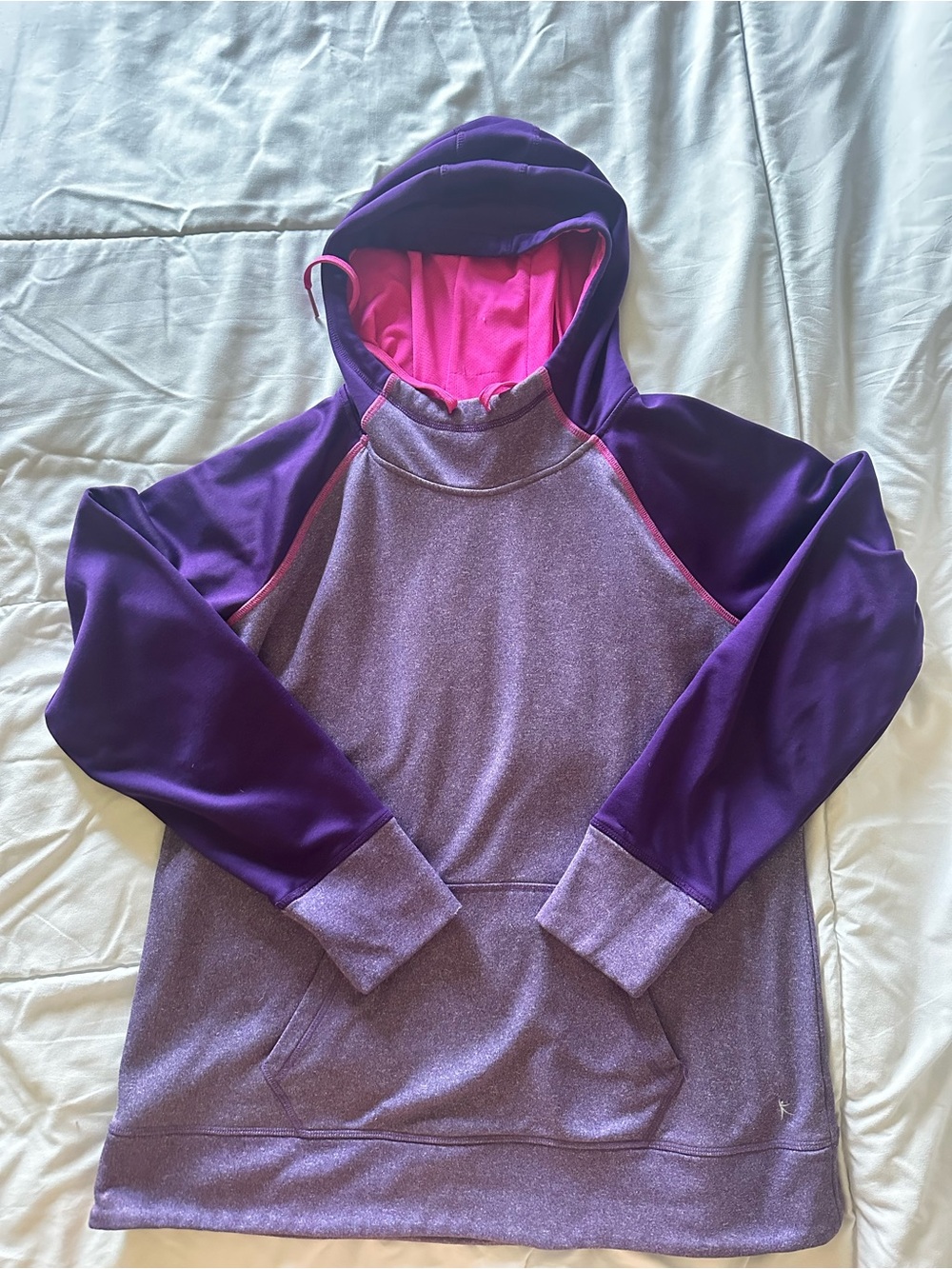 Danskin Now Purple Pullover Hoodie with Bright Pink Trim